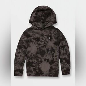 Volcom Boy’s Black/ Gray Tie-Dye Hoodie Small Graphic Print Pullover Sweater